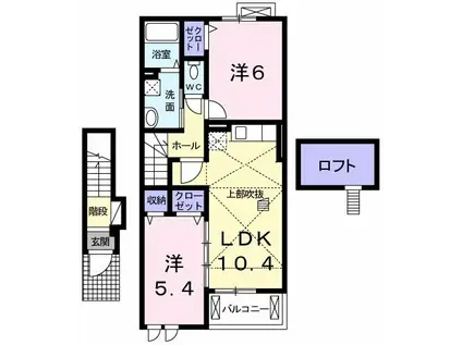 キートスII(2LDK/2階)の間取り写真