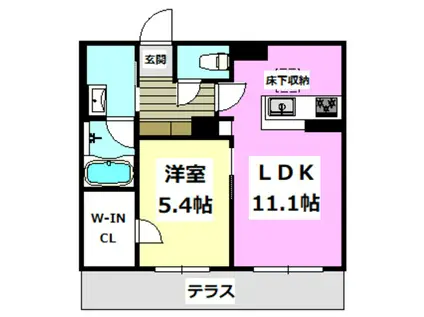 CHOUETTE(1LDK/1階)の間取り写真