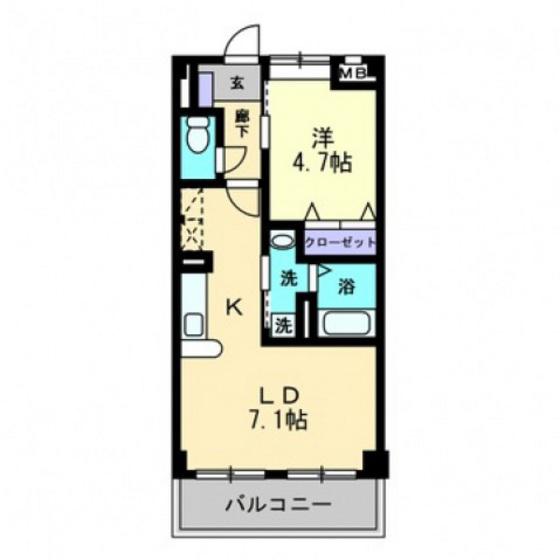 AMBITIOUS高志(1LDK/3階)の間取り写真