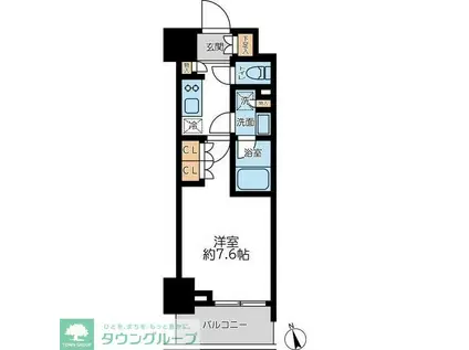 プライマル浅草言問通(1K/9階)の間取り写真