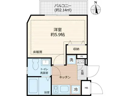 ピアコートTM東武練馬五番館(1K/1階)の間取り写真