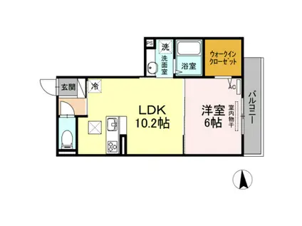 メセナ吉行(1LDK/1階)の間取り写真