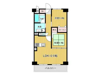 エグゼ神宮前(2LDK/3階)の間取り写真