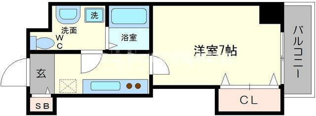 S-FORT大今里西(1K/8階)の間取り写真