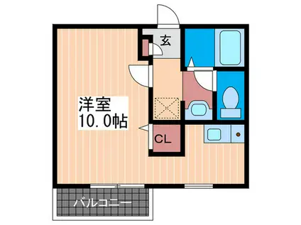 ウインディシーズン(ワンルーム/2階)の間取り写真