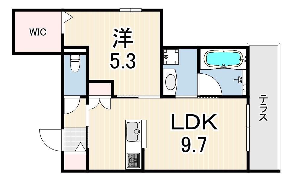 FOREST MONZENCHO イースト(1LDK/1階)の間取り写真