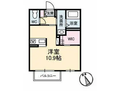 クラション ソフィア(ワンルーム/2階)の間取り写真