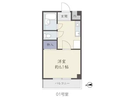 ネオ常磐(1K/4階)の間取り写真