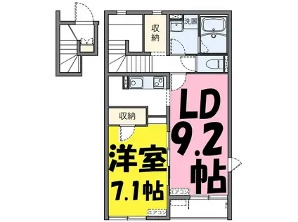 埼玉高速鉄道 鳩ケ谷駅 徒歩30分 2階建 築14年(1LDK/1階)の間取り写真