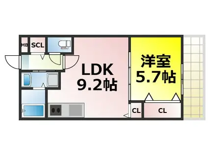 MAISON.CHOUCHOU(1LDK/2階)の間取り写真