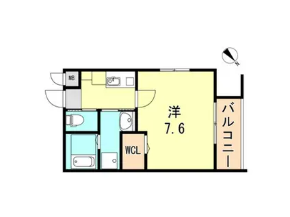 ワコーレヴィータ神戸駅ウエスト(1K/2階)の間取り写真