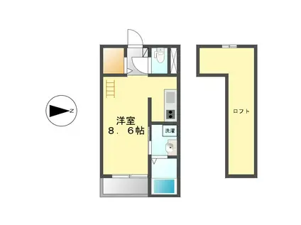 フランシェ(ワンルーム/1階)の間取り写真