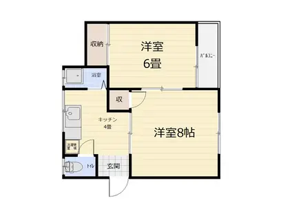 セブンハイツ A(2K/2階)の間取り写真