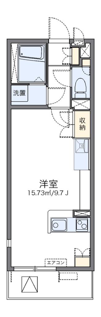 レオネクストリバーサイドII(ワンルーム/3階)の間取り写真