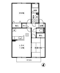 ボヌール・ソシア(2LDK/1階)の間取り写真