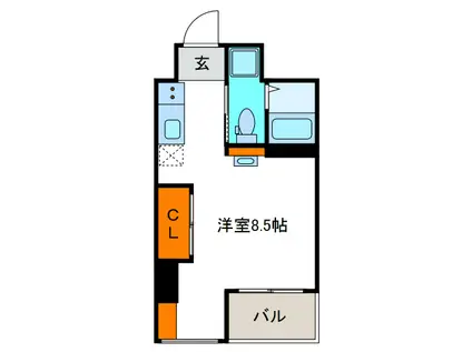 レオンコンフォート弁天町(ワンルーム/2階)の間取り写真