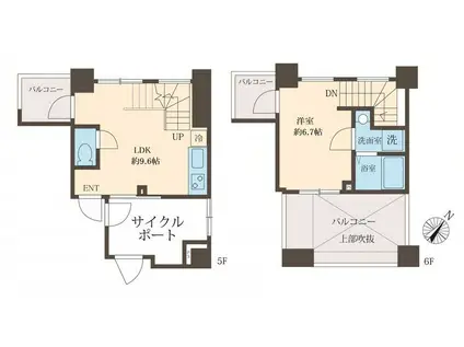 スフィア日本橋富沢町(1LDK/5階)の間取り写真