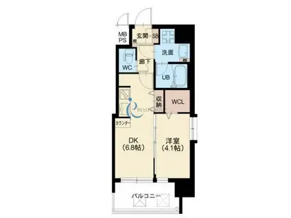 スプランディッド天王寺III(1DK/10階)の間取り写真