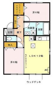 ラドリージョピソ(2LDK/1階)の間取り写真
