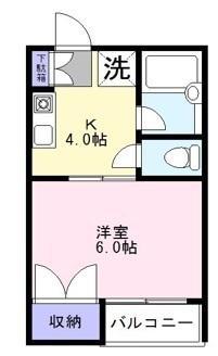 メゾンシラカワ江戸川(1K/2階)の間取り写真