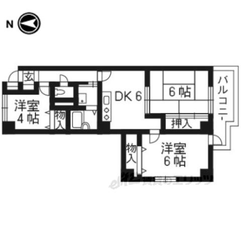トーカン淀本町マンション(3DK/3階)の間取り写真