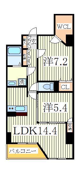 MURRAY HILL(2LDK/1階)の間取り写真