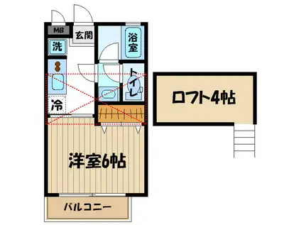 メゾン・プティ・ニ(1K/2階)の間取り写真