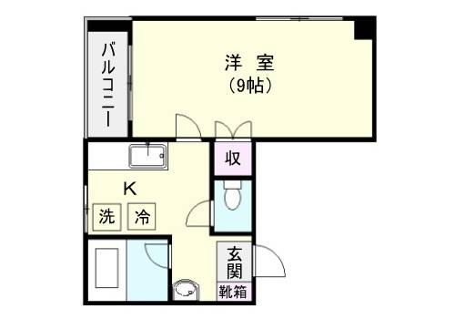 キンシ堂ビル(1K/3階)の間取り写真