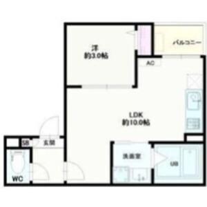 JACK ODAKAIII(1LDK/1階)の間取り写真