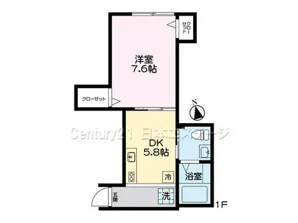 コルティーレ中延(1DK/1階)の間取り写真