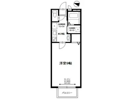 PROUD ONE(1K/2階)の間取り写真