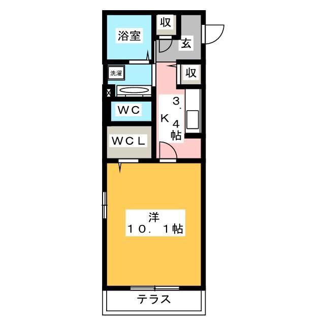 オーキッド・HILL(1K/2階)の間取り写真