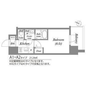 エスリード弁天町グランツ(1K/7階)の間取り写真