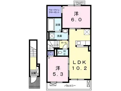 フランボワーズ I(2LDK/2階)の間取り写真
