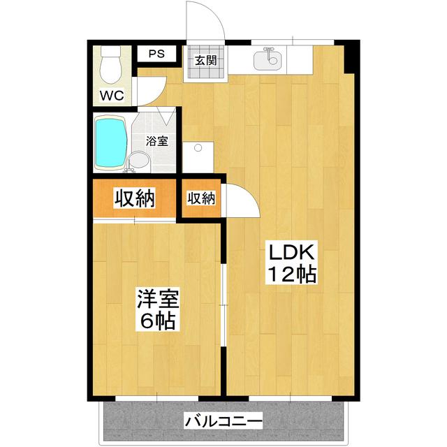 第3中川ハイツ(1LDK/1階)の間取り写真