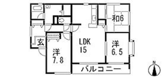 ウィンベル戸坂(3LDK/3階)の間取り写真