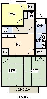 城西第3ハイツ(3DK/1階)の間取り写真