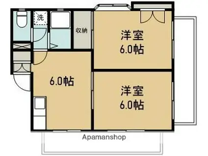 メモワール林田(2DK/3階)の間取り写真