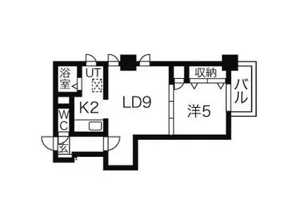 パークヒルズ円山(1LDK/10階)の間取り写真