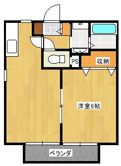コーポサンIII(1DK/1階)の間取り写真