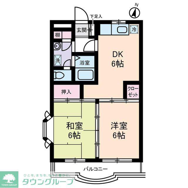 ポポラーレ壱番館(2DK/3階)の間取り写真