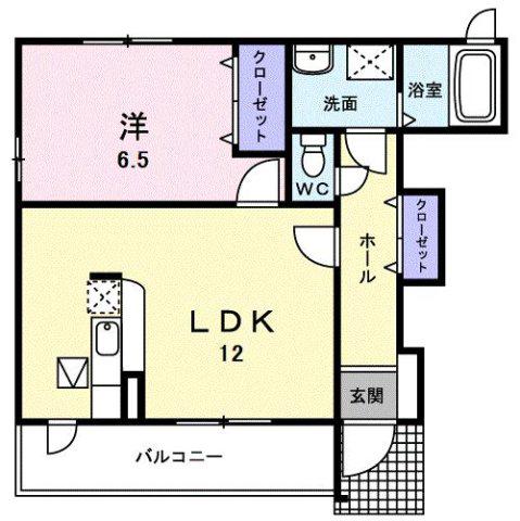 ロトルア(1LDK/1階)の間取り写真