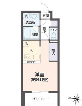 ヴィアーレ新寺(ワンルーム/7階)の間取り写真