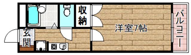 HILLTOPTERADA(1K/1階)の間取り写真