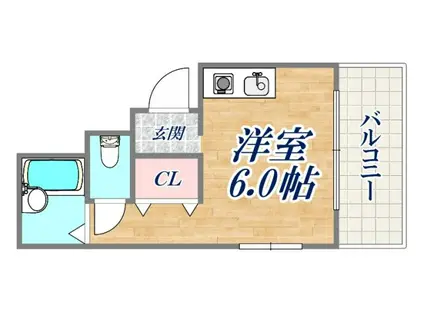 フォルトゥーナ エミールハイム(ワンルーム/3階)の間取り写真