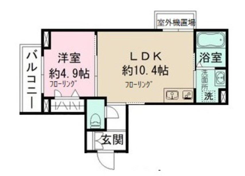 ヴィラスリーヴイ浦安(1LDK/4階)の間取り写真