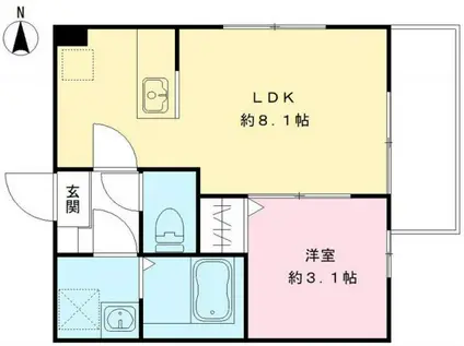 グランメゾン椿(1LDK/3階)の間取り写真