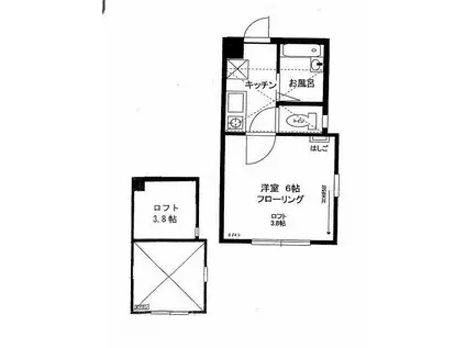 カーサフローラ(1K/1階)の間取り写真