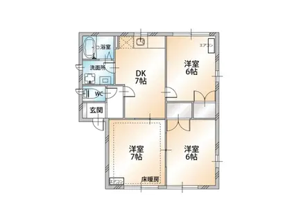 フレシールII(3DK/1階)の間取り写真