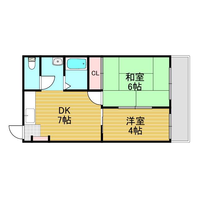 第8東城マンション(2DK/3階)の間取り写真